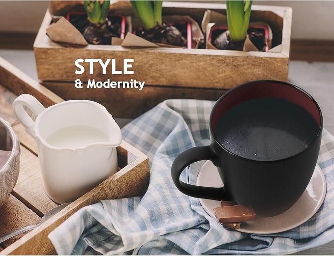 MIAMIO - Coffee Mugs Set of 6 (12 oz) - Le Papillon (Mixed) - Modern Home | Ceramic coffee mugs for coffee, cappuccino and tea, 12 oz for everyday use - dishwasher safe - practical for daily use - Image 4