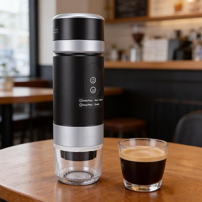 Portable Coffee Machine Rechargeable Batteries, Handheld Electric Maker with Stainless Steel Capsule for Camping and Travel - Image 4