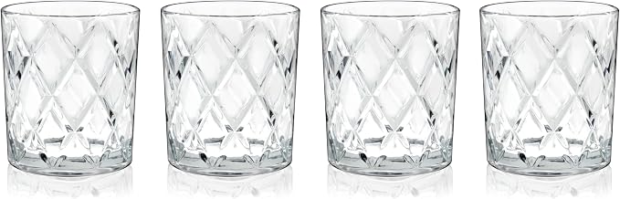 True Diamond Crystal Scotch Bourbon Whiskey Glasses, Old Fashioned Glasses Drinking Set, Whiskey Tumblers, Premium Bar Glassware Set of 4, 11 oz - Image 7