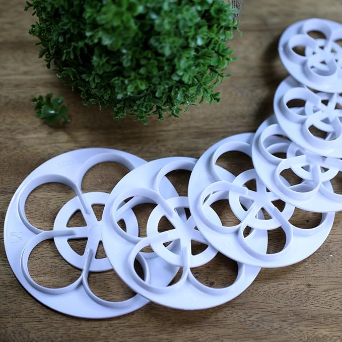 KALAIEN Rose Flower Cutters Set Gumpaste Flowers Modelling Tools for Cake Decorating Cookie Mold Sugarcraft Plunger Cutter Mold Set of 6