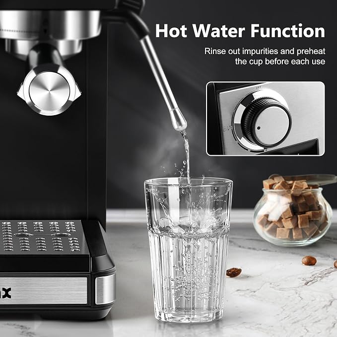 CUSIMAX Espresso Machine with Grinder, 20 Bar Professional Expresso Coffee Machines with Milk Frother Steam Wand, Espresso Maker with 60oz Removable Water Tank, Cappuccino & Latte Machine for Home - Image 8