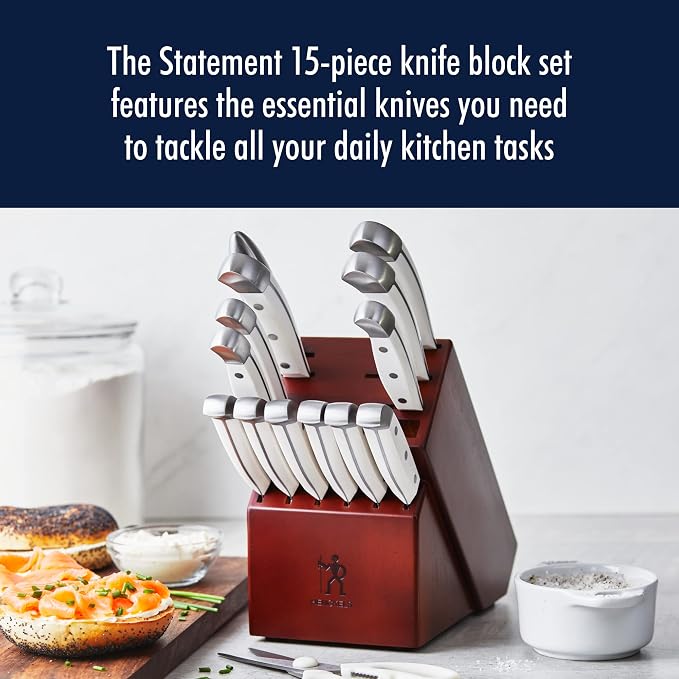 Henckels Statement 15-Pc Knife Set, Razor-Sharp, German Engineered, White | Informed by 100+ Years of Mastery. Dishwasher safe, Comfortable Grip Ideal for Everyday Cooking. High Quality Stainless Steel - Image 3