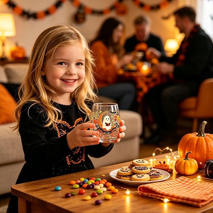 Glass Pumpkin Mugs 400ml Stemless Ghost Pumpkin Wine Glass Mugs | Aesthetic Halloween Glassware for Coffee Tea Juice Soda Water Beverage Holiday Autumn Thanksgiving Home - Image 7
