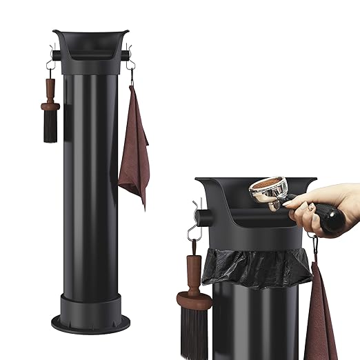 Espresso Knock Box for Coffee Puck, 250+ Cups Commercial Coffee Grounds Disposal Recycle Trash Can Clean Tool Set, Barista Essential for Cafe Shop Trailer Office Breakroom Home Bar Accessories