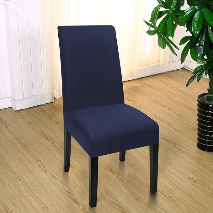 Fuloon Dining Chair Slipcover, Stretch Parson Chair Protector for Home | Solid Deep Blue, Set of 4, Super Fit, Stretch, Removable, Washable, Suits for Hotel, Dining Room, Ceremony, Banquet Party - Image 2
