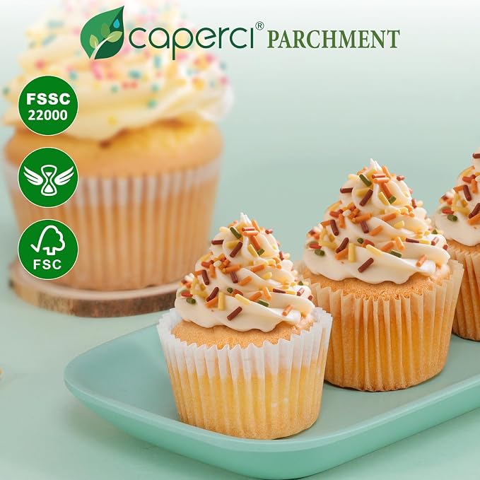 Caperci Parchment 400pcs Mini Cupcake Liners for Baking - Natural Paper Muffin Liners for Mini Muffin Pan, Balanced Non-Stick/Excellent Grease-proof, No Smell, Food Grade (Natural) - Image 2
