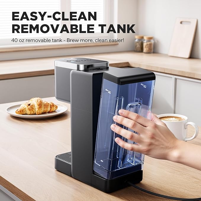 Tastyle Single Serve Coffee Maker for K Cups and Grounds with 3 Brew Styles | 40oz Removable Water Tank, 6 to 24oz Brew Size, Compact Design, Fits 7.3" Travel Mug, for Home, RVs and Office, K330IC, Black - Image 6