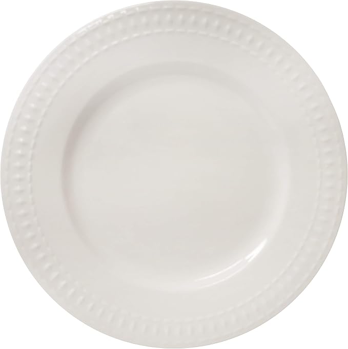 Tabletops Gallery Embossed White Porcelain Round Dinnerware - Bloom 12 Piece Dinnerware Set - Image 8