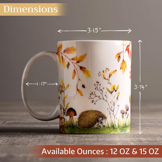 Maison d' Hermine Coffee Mug with Handles Tea Cups (12 Ounce, Pack of 1) | Fine Bone China Coffee Mugs for Hot Beverages Cappuccino Latte Home Restaurant Hotel Spring Summer -Sous-Bois - Sous-Bois - Image 4