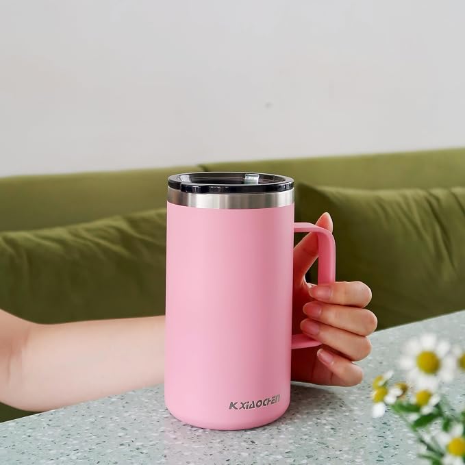 KXIAOCHEN 20 oz Insulated Coffee Mug, Coffee Cup with Lid and Wide Handle | 18/8 stainless steel, 6+ hours hot or 12+ hours cold, wide mouth, no-sweat exterior, for office, work, home and camping - Image 8