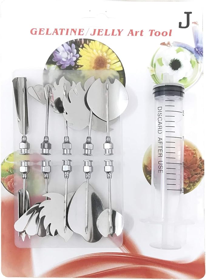 Woohome Art Cake Tools, 3D Gelatin Jelly Tools Includes 40 PCS Gelatin Tools and Making Pudding Pastry Nozzles for Cake Decoration, Jelly Cake making, (Style: GHIJ)