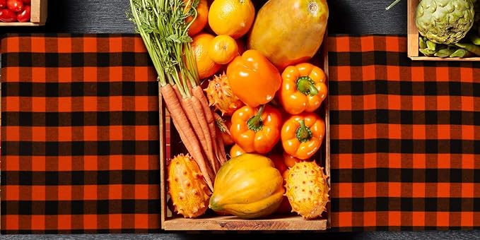 Urban Villa Table Runner Cotton Heavier Quality 14x72 Halloween Checks - Image 3