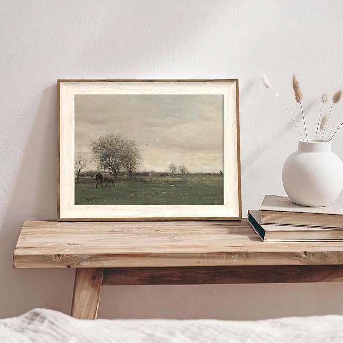 XOCUUI Vintage Landscape Canvas Wall Art, Vintage Classical Rural Hill Prints, The Vast Grassland Classic Wall Prints Modern Farmhouse Bathroom Office Decor - 8x10in Unframed - Image 6