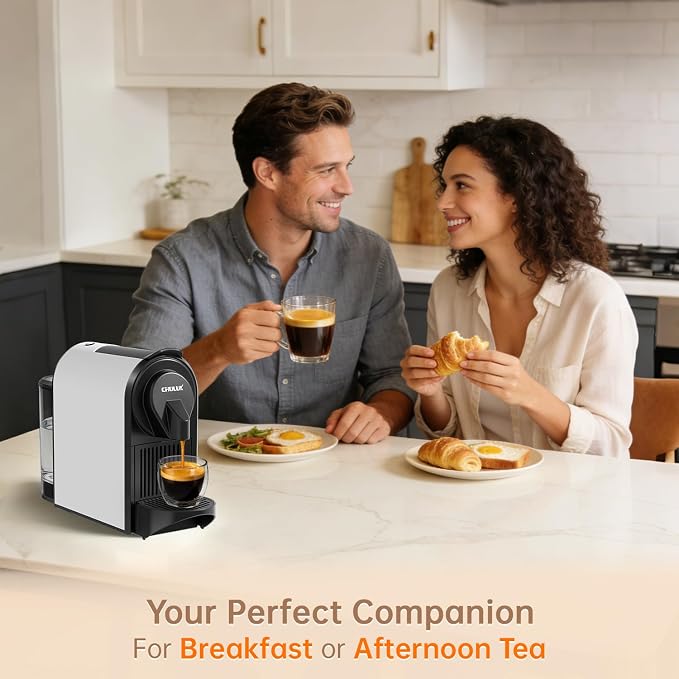 CHULUX Bafè-Pro Espresso Machine for Nes Original Pods, Fast Brewing, White | 1400W Rapid Heating, Espresso Lungo Buttons, Used Capsule Drawer, Auto-Eject System, 24oz Removable Reservoir, Mini Footprint - Image 5