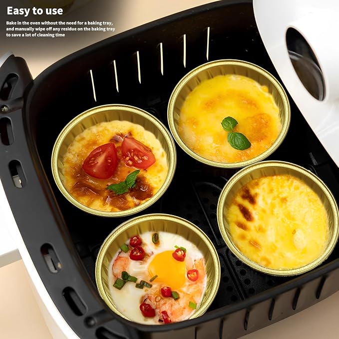 Graduation Party 50Pcs Mini Aluminum Foil Cupcake,5oz Baking Cups with Lids | Black Mini Cake Pans,Oven Safe,Loaf Pans with Lids,Disposable Ramekins,Tin Cups Containers for Cupcake,Muffin,Cheesecake - Image 6