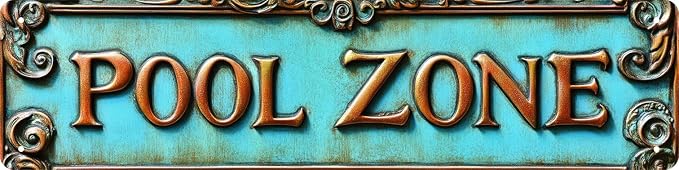 Bar Sign Bar Gifts Vintage Metal Wall Decor Sign"POOL ZONE" Street Sign Funny Man Cave Decor Accessories for Home, Bar, Bathroom, Bedroom Unique Retro Tin Signs for Outdoor 4 X 16 inches by Unknown