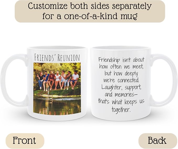 Personalized Coffee Mug | Custom Photo Text and Logo Ceramic Mug | Customized 11 Oz Tea Cup for Men & Women | Unique Gift Idea - Taza Personalizadas Design with Picture or Message | White - Image 4