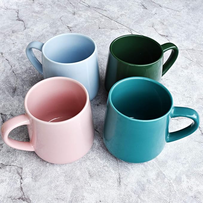 Bosmarlin Large Glossy Ceramic Coffee Mug, Tea Cup for Office and Home, 18 oz, Suitable for Dishwasher and Microwave(Blue, 1) - Image 7