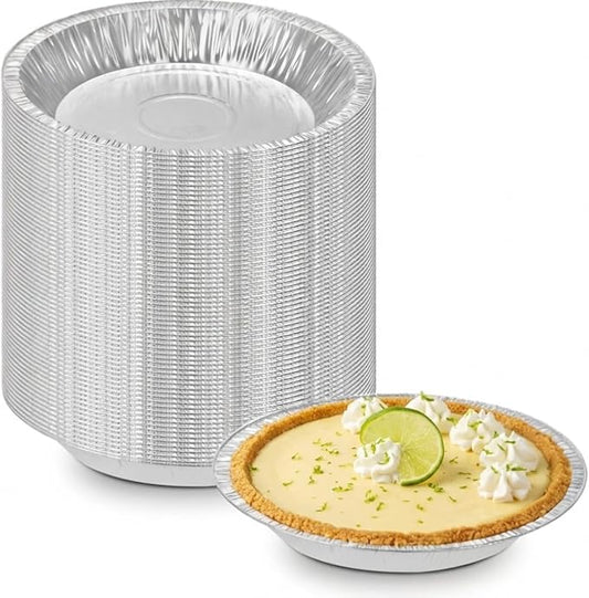 Aluminum Foil 6 inch Pie Pans, 55 Count | Disposable Baking Plates, Made in USA, Heavy Duty Tins, Mini Pies, Quiche and Tarts by TheBakerCelebrations