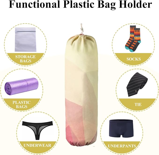 Plastic Bag Holder, Wall Mount Plastic Bag Organizer Dispenser, Heavy Duty Grocery Bag Storage Holder for Home Kitchen Camper (Gradient) - Image 4