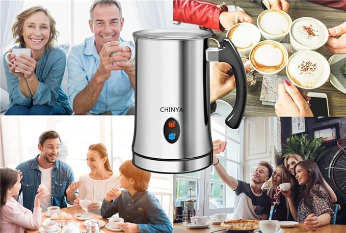 Milk Frother, Electric Milk Frother & Steamer for Latte, Cappuccino, Hot Chocolate, Automatic Milk Foamer with Hot and Cold Milk Functionality, Stainless Steel, Strix Control (silver)
