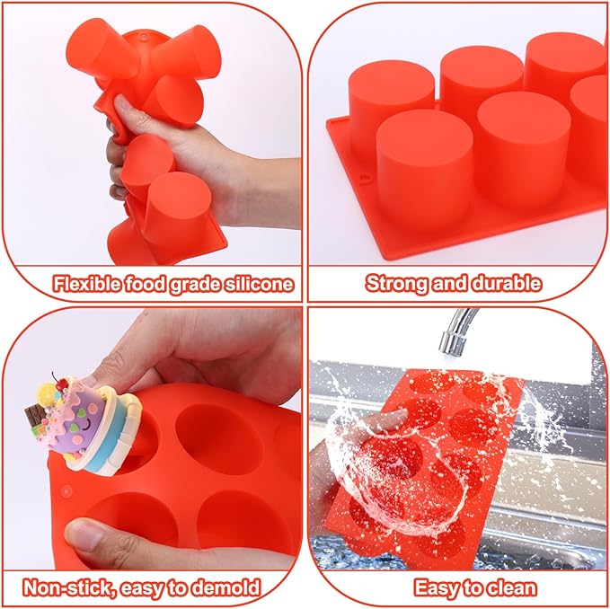 Silicone Cake Pop Molds with 100 Sticks & Parcel Bags, 8 Cavity Reusable Cakesicle Molds for Baking, Lollipops, Ice Cream, DIY Desserts, Cake Pop Maker Kit Easy Release & Dishwasher Safe