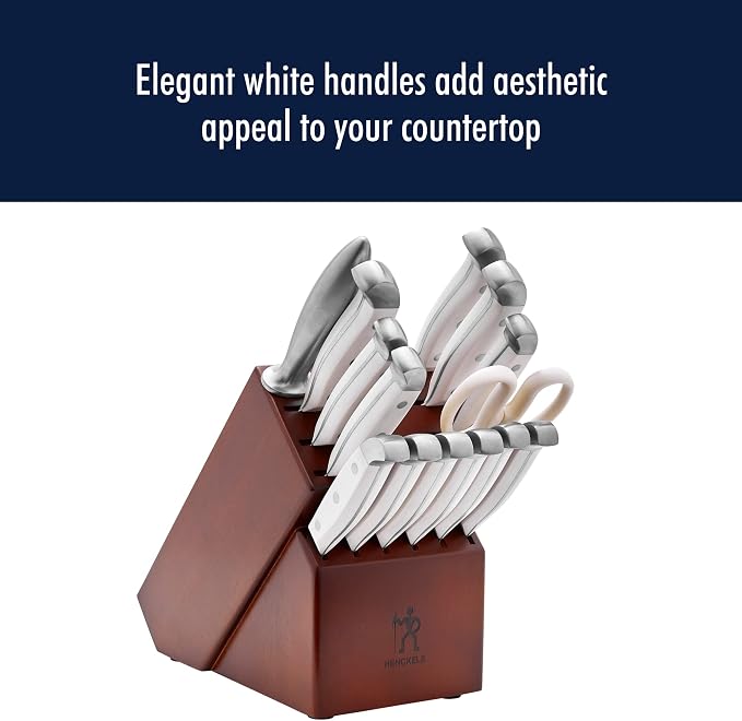 Henckels Statement 15-Pc Knife Set, Razor-Sharp, German Engineered, White | Informed by 100+ Years of Mastery. Dishwasher safe, Comfortable Grip Ideal for Everyday Cooking. High Quality Stainless Steel - Image 5