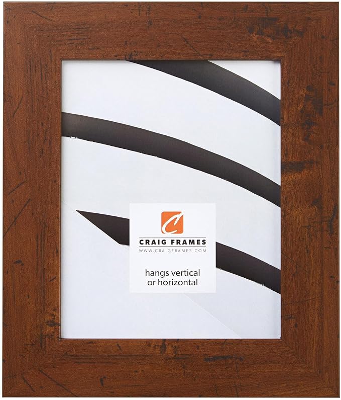 Craig Frames Bauhaus 200, Rustic Dark Walnut Brown Picture Frame, 14 by 21-Inch by CraigFrames