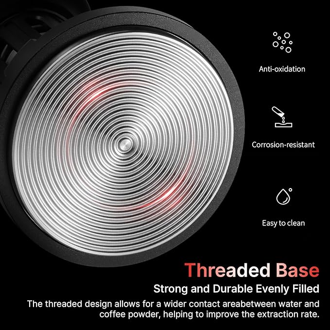 Espresso Tamper, 58mm Calibrated Tamper 4 Spring Loaded Coffee Tamper with 304 Stainless Steel Base, Sound Feedback Self Adjustable Depth Auto Reset