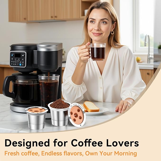 CAPMESSO Reusable K Cups for Keurig: 2025 Updated My K Cup Stainless Steel Coffee Filter Refillable Coffee Pods for K Supreme/K Slim/k-Duo Gen 2/K-Brew Chill with Multistream Technology (1 Pack)