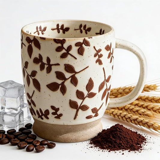18oz Coffee Mug Gift for Women Mom Her - Rustic Handmade Coffee Cup | Microwave & dishwasher safe. Mug for latte, cocoa, tea, milk, milkshake. Home office essential. Great gift for mom or her by hujgeis