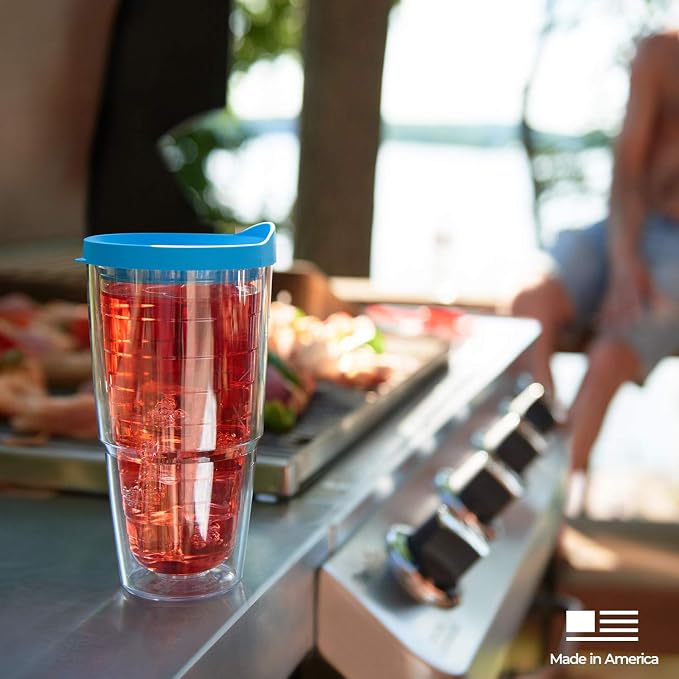 Tervis Clear & Colorful Tabletop Made in USA Double Walled Insulated Tumbler Travel Cup Keeps Drinks Cold & Hot, 24oz, Clear - Image 11