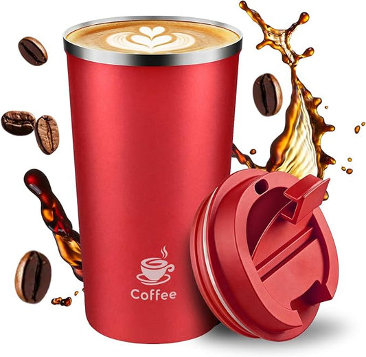 17oz Travel Coffee Mug ,Leakproof Vacuum Coffee Cup Insulated Tumbler | 304 Stainless Steel, Double-Wall Vacuum Insulated, Leakproof, Fits Hot & Cold Drinks Car Cup Holders, Travel, Office by Unknown