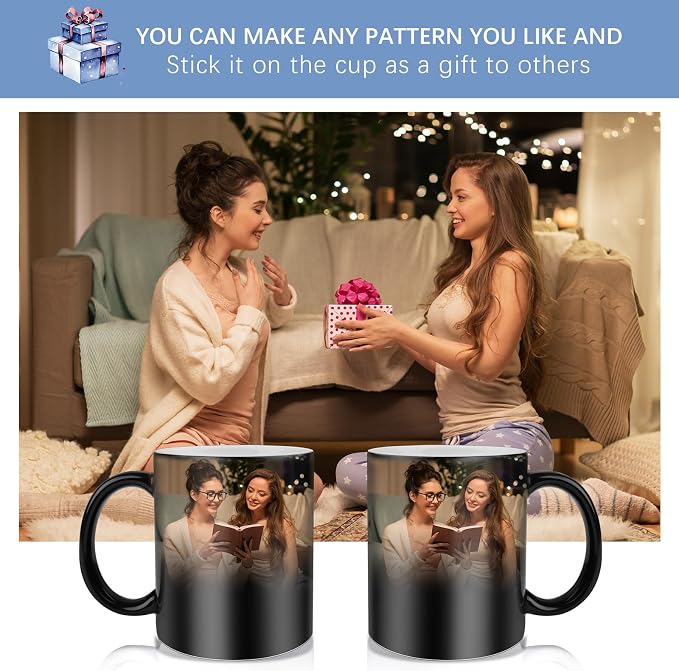 24 PACK 11 oz sublimation color changing mug with boxes Black round handle tazas para 11oz ounce coffee cups for sublimation mug blanks bulk products - Image 6