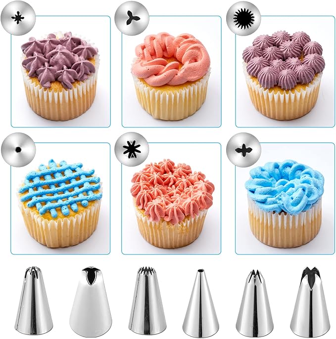 Reusable Decorating Set: Piping Bags, Tips, Couplers & More by Kasmoire