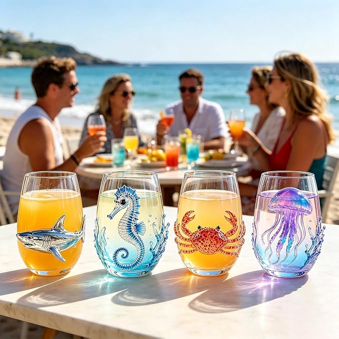 Artisan Blue Octopus Glassware Handmade 3D Ocean Decor Gift - Image 6