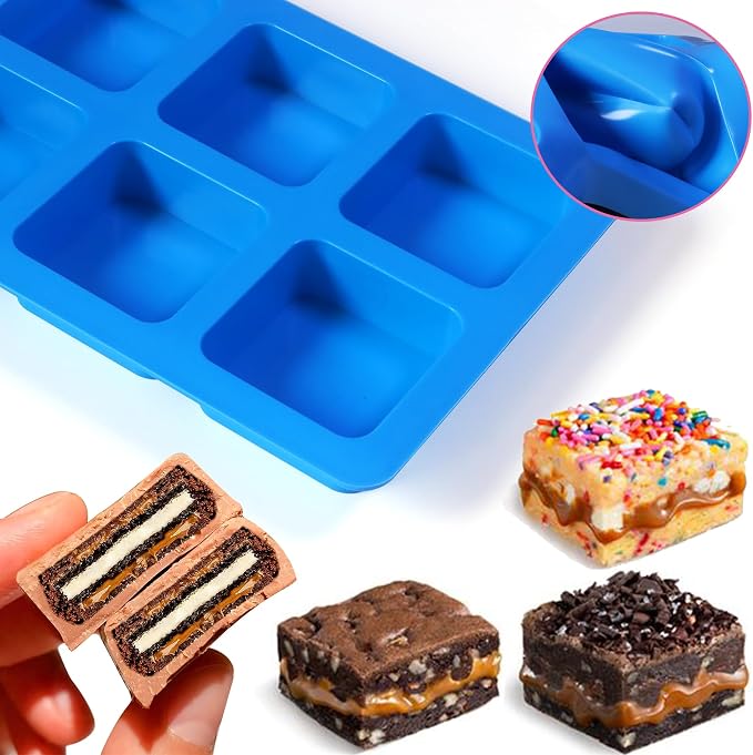 Sidosir 3Pcs Chocolate Covered Cookie S'mores Molds, 6-Cavity Square Molds Silicone for Smores, Non-Stick Silicone Baking Mold for Graham, Chocolate, Graham Crackers, Candy - Image 4