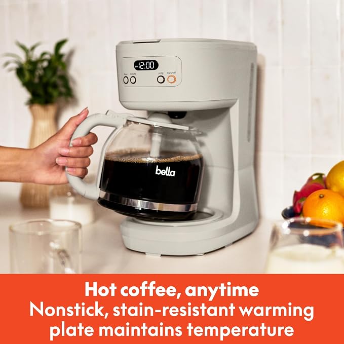 BREW 12-Cup Programmable Coffee Maker with No-Drip Glass Carafe, Oatmilk - Image 3