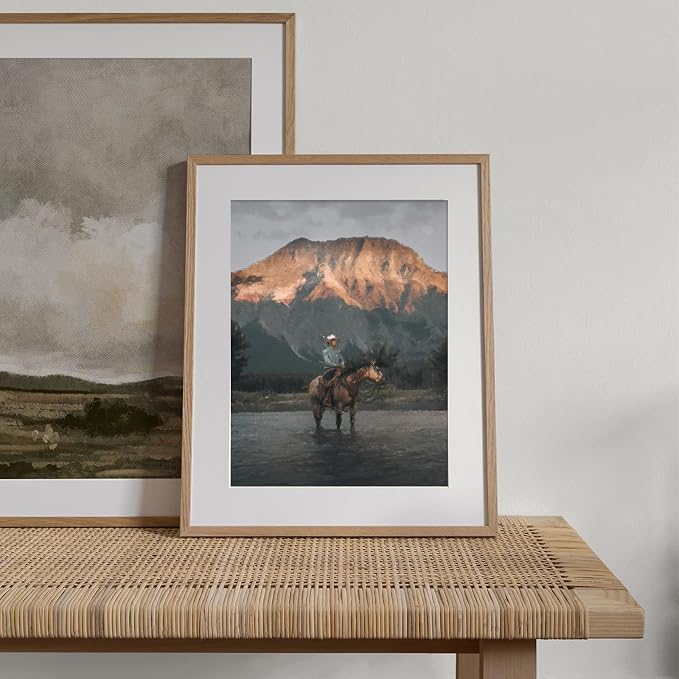 XOCUUI Cowboy Canvas Wall Art Vintage Print Oil Paintings 8x10 Inch, Western Cowboy Mid Century American West Country for Home Office Living Room Bathroom Bedroom Wall Decor Unframed - Image 3