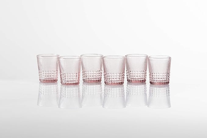 Fortessa Malcolm Double Old Fashioned Old Fashioned Cocktail Glass 6 Pack,11.5-Ounce, Pink - Image 4