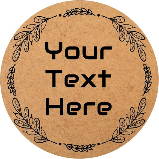 Alaiay 150,200Pcs Kraft Custom Sticker Labels Round Customized Labels Wreath Designs Personalized Stickers for Food Jars Gift Essential Oil Bottles Storage Bins(Kraft Paper 20) by Unknown
