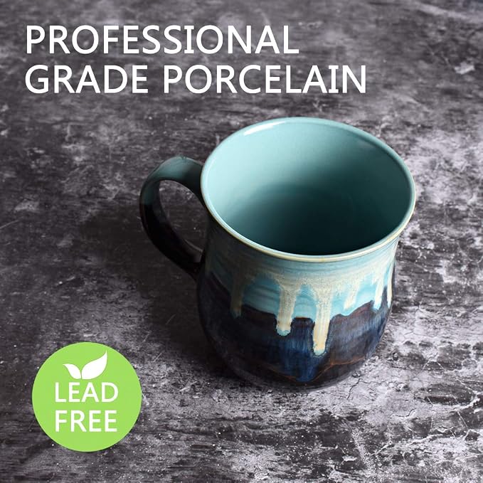 Bosmarlin Large Ceramic Coffee Mug, Big Tea Cup for Office and Home, 21 Oz, Dishwasher and Microwave Safe, 1 PCS - Image 3