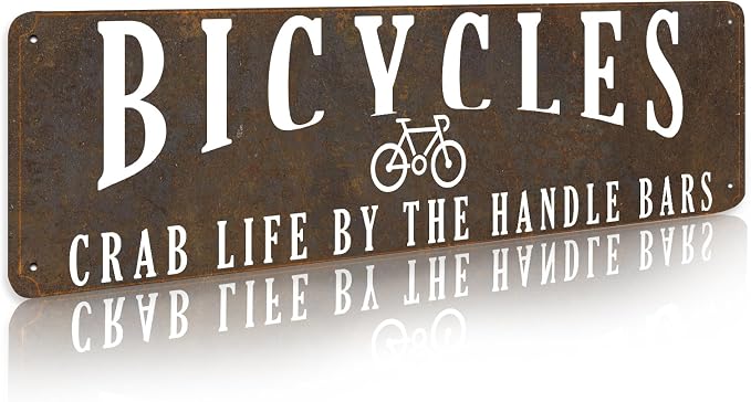 Bicycle Sign Vintage Metal Sign Retro Store Decoration 4×16 Inches Gifts For Dad’S Garage Gifts For Father’S Day by LYXDS