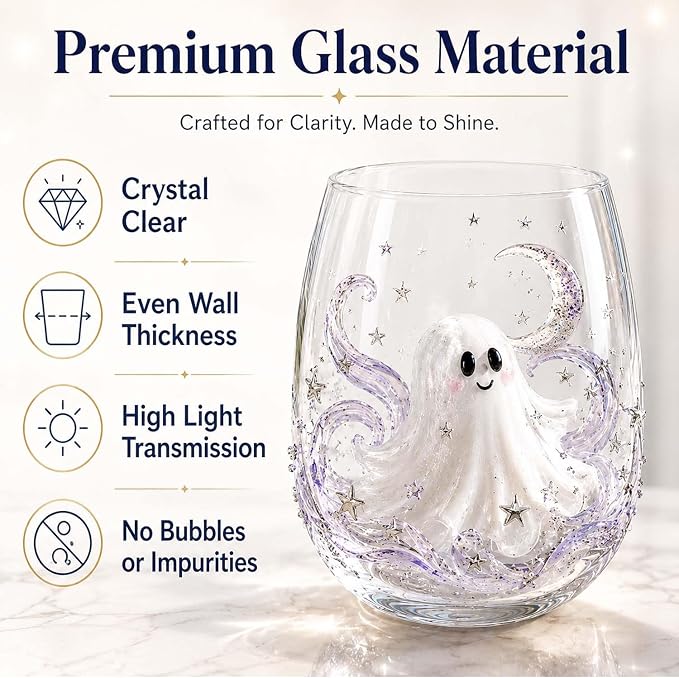 Halloween Ghost Stemless Wine Glass, 3D Raised Pumpkin Black Cat Spider Design Glassware Collection, Novelty Spooky Drinking Glasses for Cocktails, Halloween Party Decor Home Bar Gift，Kitten style - Image 7