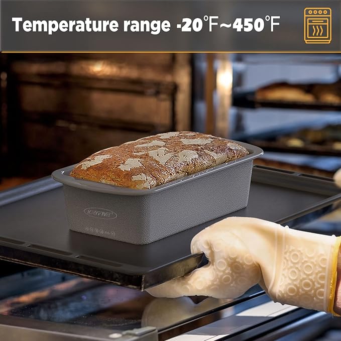 Silicone Loaf Pans for Baking Bread 9x5 inch, 2Pcs Bread Loaf Pans for Homemade Bread, Nonstick Silicone Baking Molds for Meatloaf, Toast