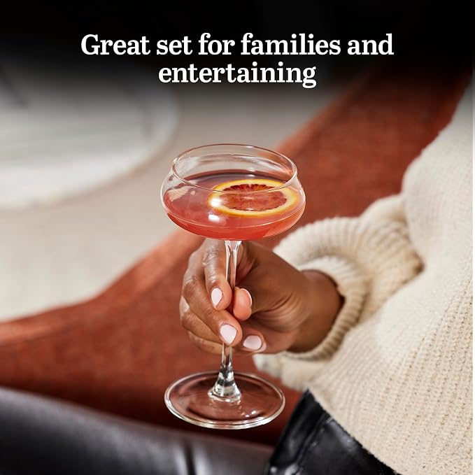 Libbey Signature Stratford Coupe Cocktail Glasses Set of 4, Artful, Lavish Coupe Martini Glasses, Stemmed Cocktail Glasses for Weddings, Birthdays - Image 4