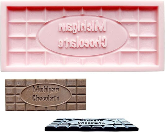 Personalized Chocolate Bar Silicone Mold, Thin Bar Design, Food-Grade, Custom Text Silicone Mold for DIY Handmade Candy or Wax Melt Snap Bars, Made in the USA