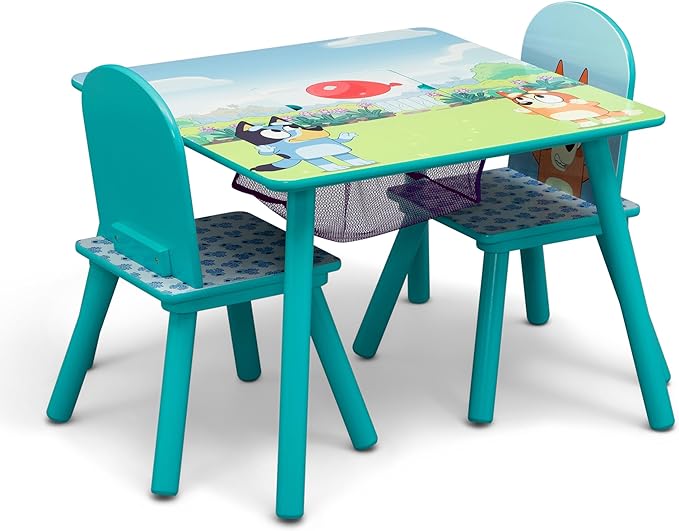 Delta Children Bluey Kids Table and Chair Set with Storage (2 Chairs Included) - Greenguard Gold Certified - Ideal for Arts & Crafts, Snack Time, Homeschooling, Homework & More, Blue - Image 5