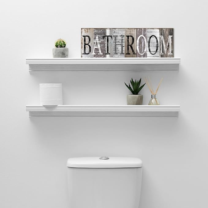 Pinetree Art Bathroom Decorative Signs Inspirational Motto Canvas Prints with Solid Wood Inner Frame, (Bathroom, 23.6 x 7.9 Inch) - Image 3