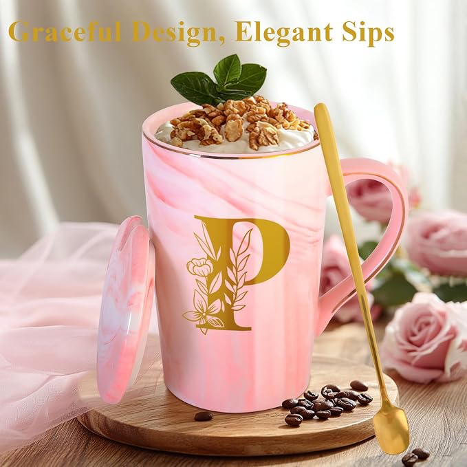 Personalized Ceramic Coffee Mug with Lid Tea Cup Women Teacher Coworker Assistant Principal Christmas Paraprofessional Administrative Professional It Hr Admin Day French Nursing Spanish Swim Latin,P - Image 3